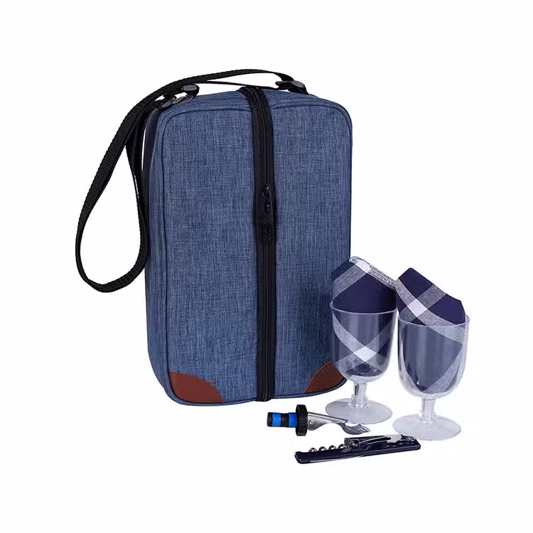Wine bottle carrying bag with handles