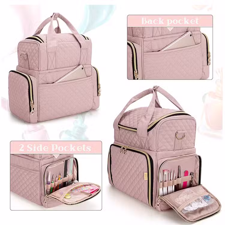 Vanity makeup organizer case with compartments for nail salons – photo 2