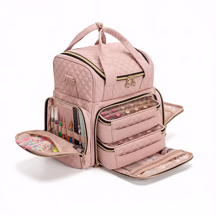 Vanity makeup organizer case with compartments for nail salons – photo 1