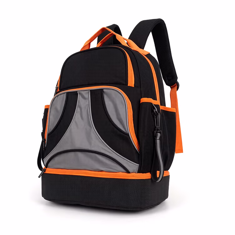 Heavy Duty Tool Backpack with Multiple Pockets, Waterproof Tool Bag for Electricians & Tradesmen