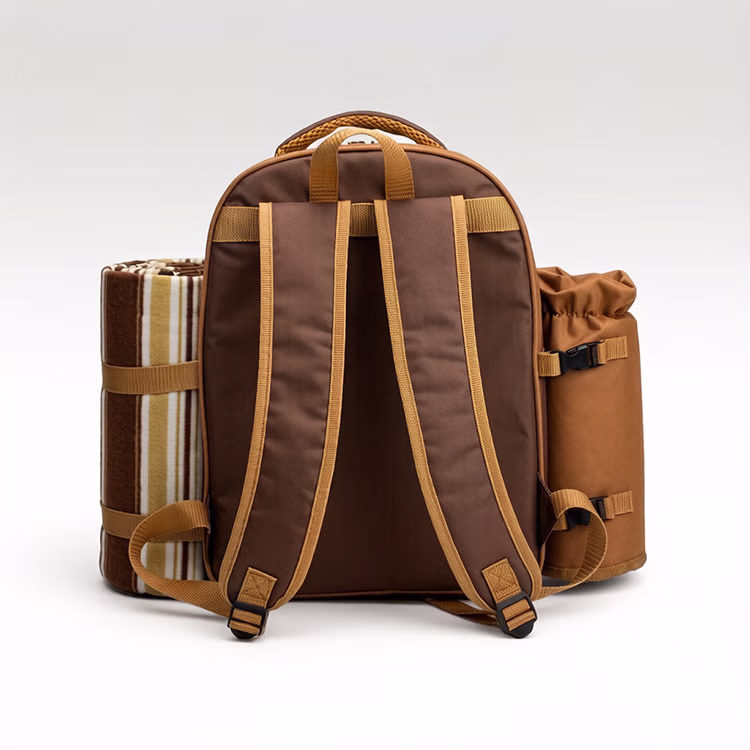 4-Person Picnic Backpack Set - Insulated Cooler Compartment with Wine Bag & Picnic Blanket for Outdoor Dining – photo 2
