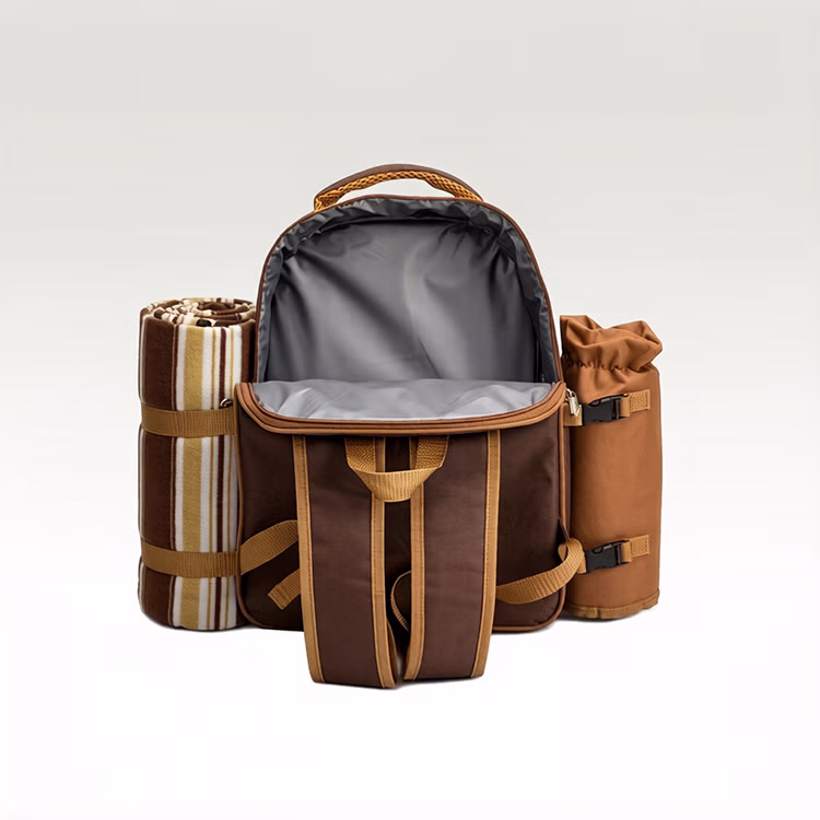 4-Person Picnic Backpack Set - Insulated Cooler Compartment with Wine Bag & Picnic Blanket for Outdoor Dining – photo 3