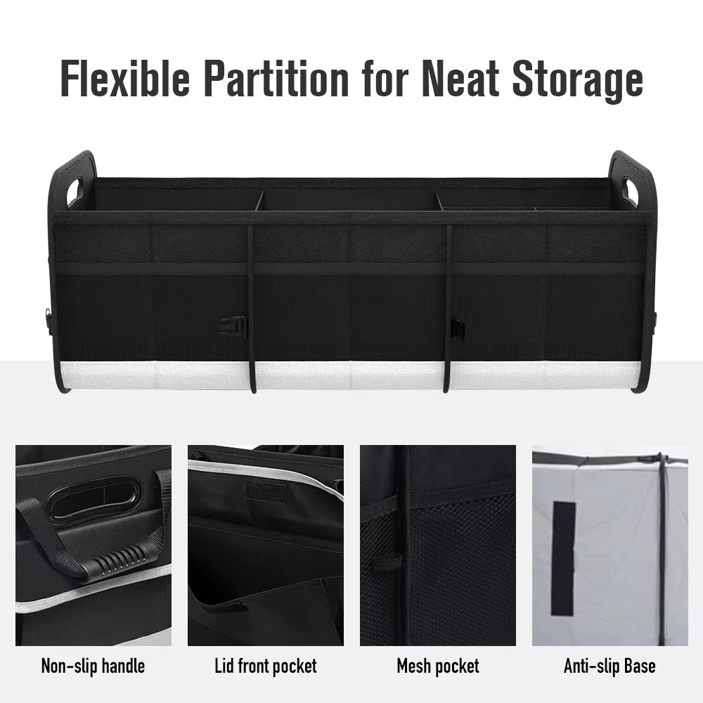 Multifunctional 600D Polyester Car Trunk Organizer for SUV Foldable Mesh Pocket Outdoor Storage Box – photo 2