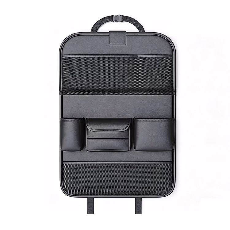 Luxury Sports PU Leather Car Back Seat Organizer with Foldable Table Board, Back Mounted Rear Seat Storage Bag – Custom Color – photo 3